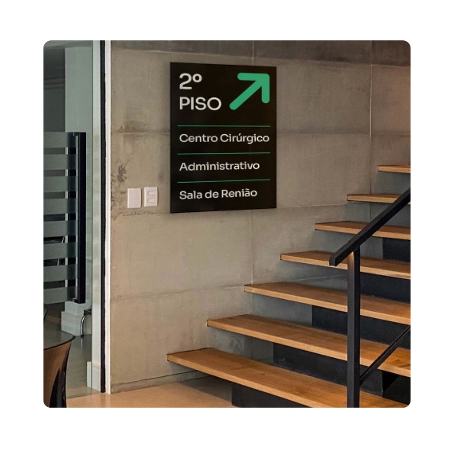Business wayfinding and directional sign example
