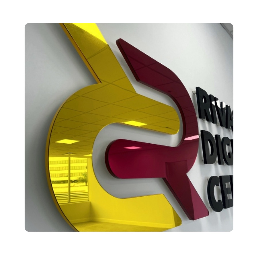 Dimensional acrylic 3D logo letters example