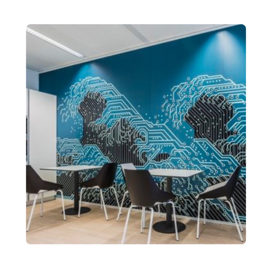 Custom wall mural and wall wrap example